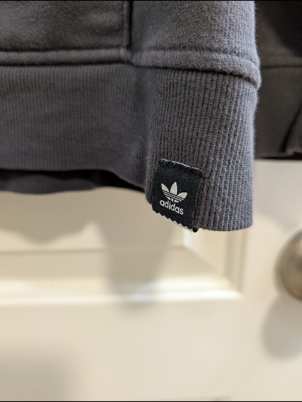 adidas Skateboarding Charcoal Hoodie with Blue and Burgundy Panels - Picture 4 of 11